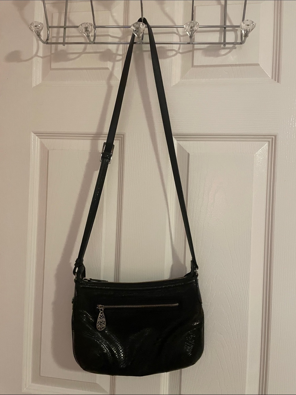 Brighton Black Crossbody Bag with Silver Accent